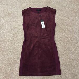 NEW w/ tags Burgundy suede dress. Size xxs but fits more like a size xs or small